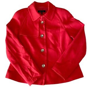 Escada 100% Virgin Wool Blazer in Color Papaya Pink Orange Size Medium M…